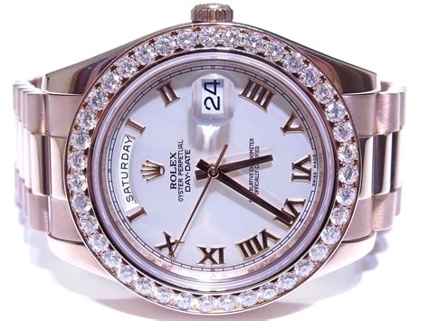 rolex day date rose gold diamond dial|Rolex rose gold presidential 41mm.